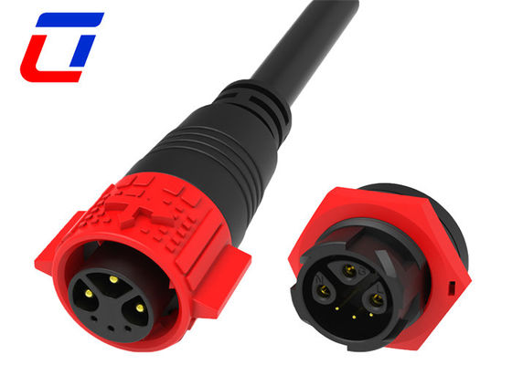 M19 Push Locking 3+3 Multi Pin Cable Plug Connector Waterproof For Power Signal Combined