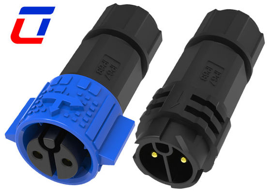 20A M19 Push Lock 2Pin Power Waterproof Circular Connectors For Wires