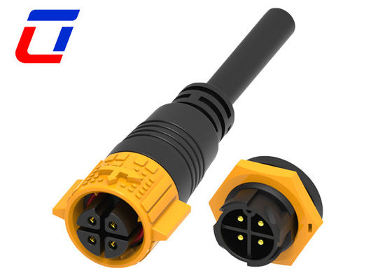 4PIN 10A Male Socket Female Plug Waterproof Power Cable Connector with Push Locking