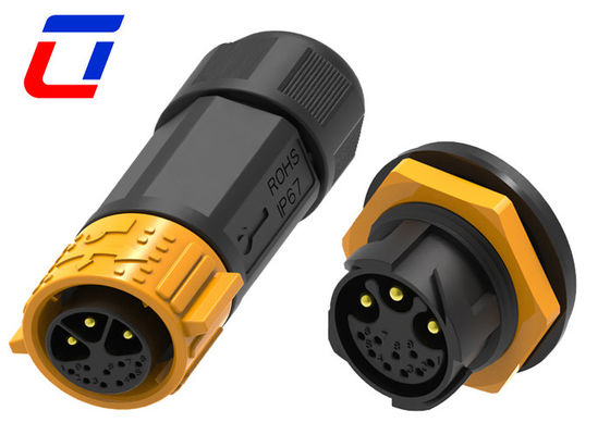 30A 3 Pin 600V Circular Quick Release Wire Connector Waterproof Male To Female