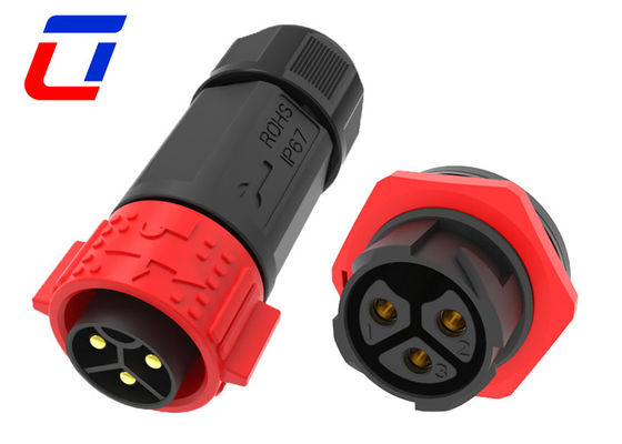 30A 3 Pin 600V Circular Quick Release Wire Connector Waterproof Male To Female