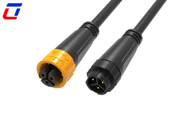 300V Rated M16 3 Pin Waterproof Power Connector Male To Female