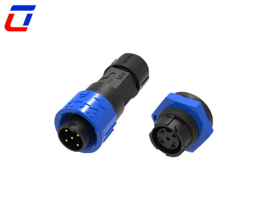 M16 5 Pin Waterproof Circular Connector Female To Male 300V Push Lock