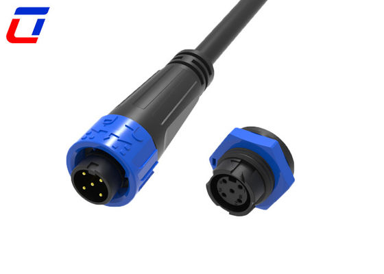 M16 5 Pin Waterproof Circular Connector Female To Male 300V Push Lock