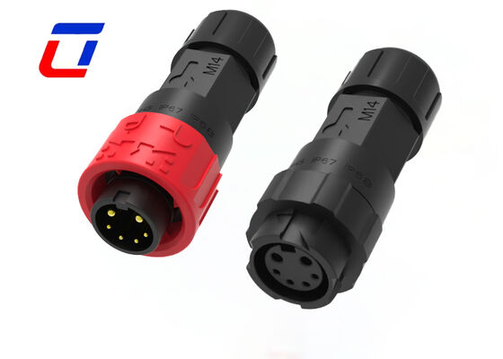 M16 Multi Pin Male To Female Quck Lock Connectors Waterproof 2 Power 4 Signal IP67