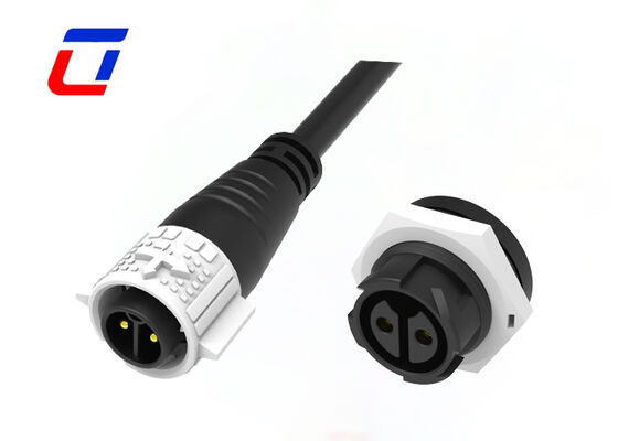 M19 2Pin 20A Push Lock  Power Waterproof High Current Power Connector