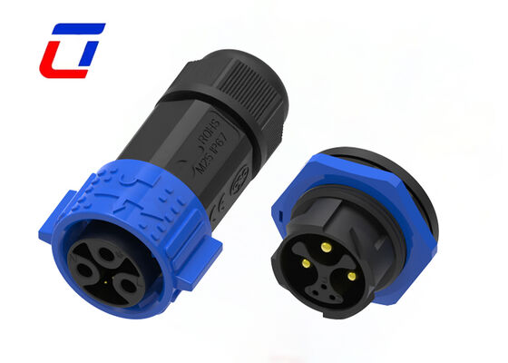 Waterproof Connector  M25 3+3 Pin IP67 15A Male Female  Quick Lock Plug Socket