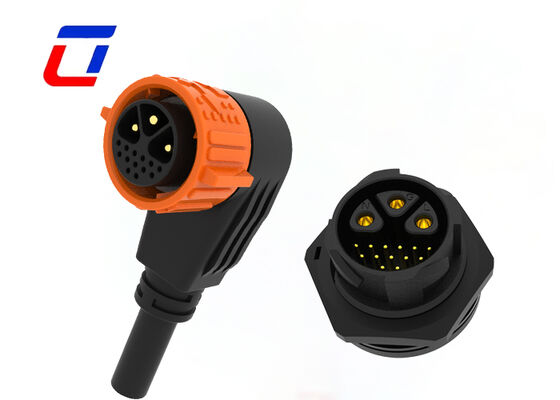 3+13 Pin Plug Socket Waterproof M25 Data And Power  Connector IP67