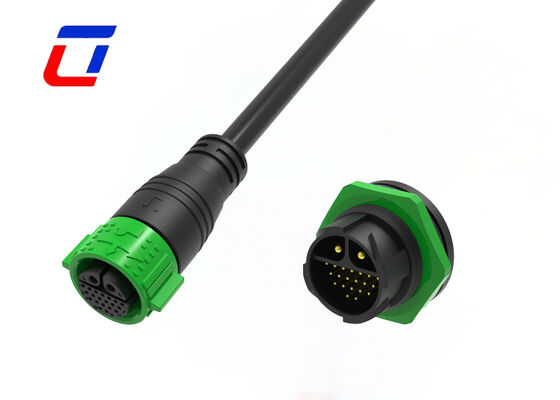 Signal And Power Multi Connectors M25 2+20 Pin Waterproof 300 Volt Wire To Board