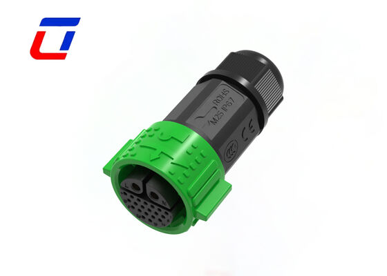 Signal And Power Multi Connectors M25 2+20 Pin Waterproof 300 Volt Wire To Board