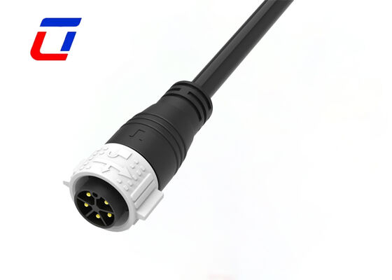 5 Pin Industrial Waterproof Power  300V M25 Cable Push Lock Male To Female Connector