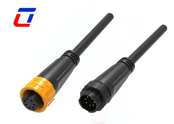 M16 7 Pin Waterproof Connector 60V Low Voltage CE PA66 Data Cable Connector