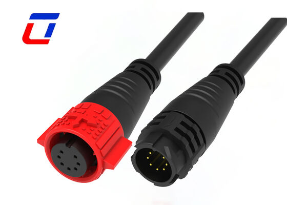 Cable Male Female Connector 7 Pin M19 Plastic Data Connectors On Signal Transmission