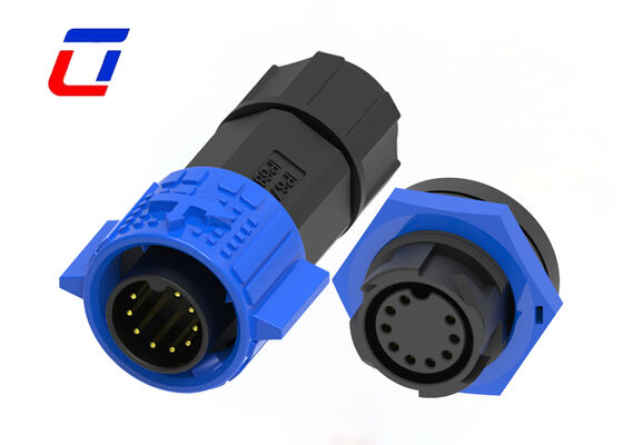 9 Pin IP67 Connectors Waterproof M19 5A Quick Lock Circular Connector For Communication