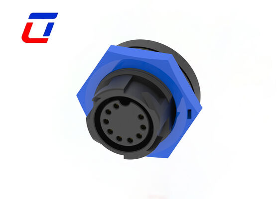 9 Pin IP67 Connectors Waterproof M19 5A Quick Lock Circular Connector For Communication