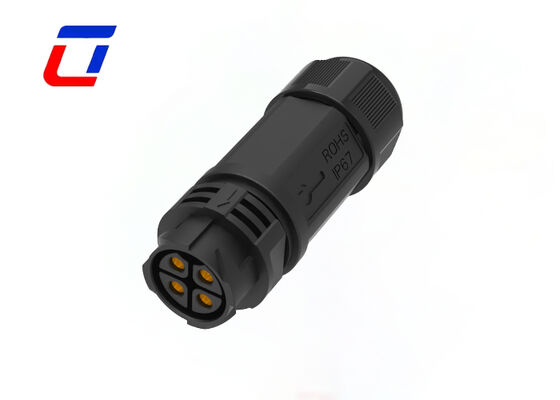 PA66 M25 4 Pin Power Connector OEM Push Pull Cable To Cable Connectors