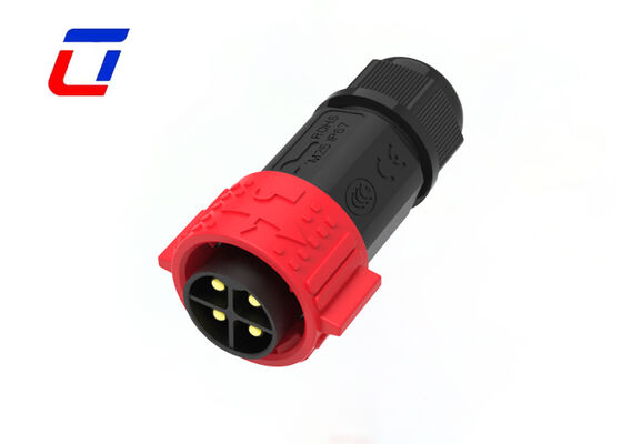 M25 4 Pin Male Female Connector ROHS Push Locking Wire To Wire Power connector