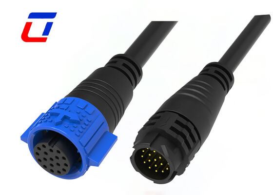 Push Lock M19 Waterproof Outdoor Wire Connectors 18 Pin Male And Female Connectors