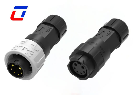 M16 2+4 Pin Connector Round IP67 Waterproof Plastic Outdoor Lighting Connectors