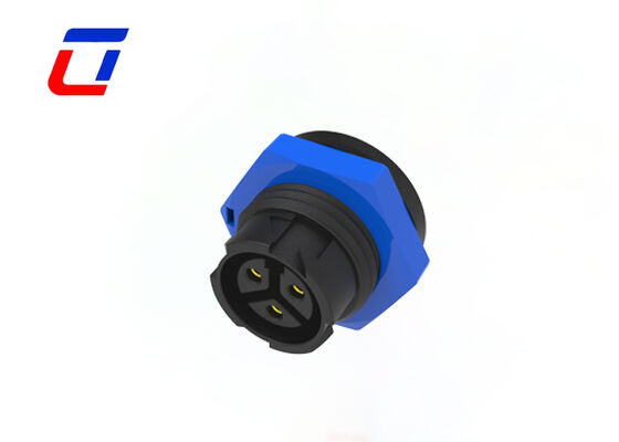 3Pin Waterproof Panel Mount Connector M16 Push Locking  Power Connector