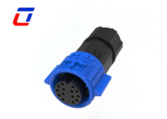 Push Locking Waterproof Data Connector M19 14 Pin Nylon Led Wire To Wire Connector