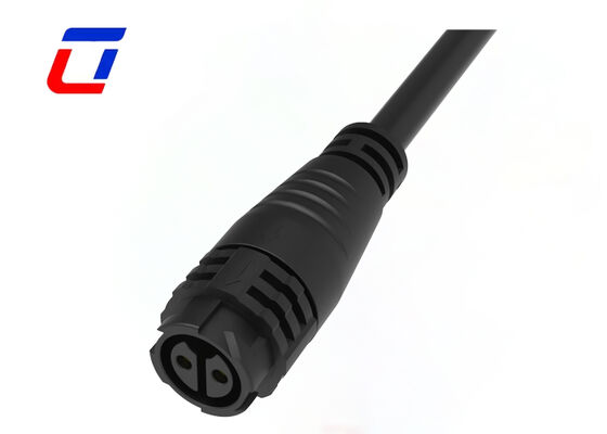 IP67 Waterproof Power Cable Connector M19 2Pin Yellow Molded Push Lock Connectors