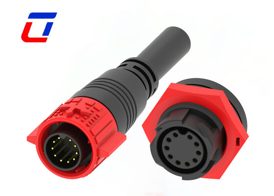 PA66 M19 Push Pull Cable Connectors 10 Pin IP67 Rated Plug And Socket Connector