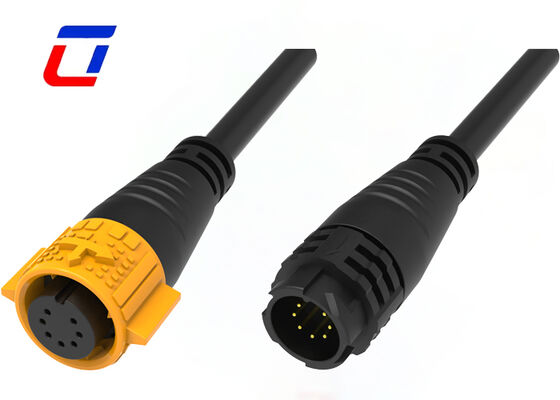 7 Pin M19 Led Wire To Wire Connector Plastic PA66 Data Connector Waterproof