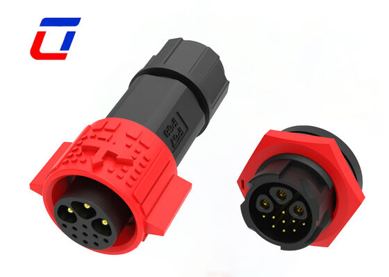 3+9 Pin M19 Industrial Plug Socket Plastic PA66 Waterproof Power And Data Connector