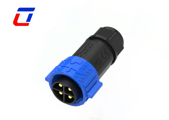 PA66 M25 4 Pin Male To Female Connector 500V Push Lock Power Connector