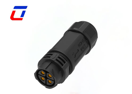 PA66 M25 4 Pin Male To Female Connector 500V Push Lock Power Connector