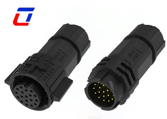 M19 18 Pin Male Female Connector Nylon Push Locking Waterproof Connector