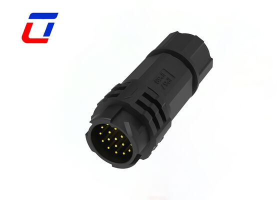 M19 18 Pin Male Female Connector Nylon Push Locking Waterproof Connector