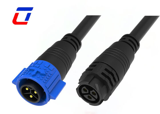 20A 3 Pin Power Cable Connector M19 DC Waterproof Quick Connector