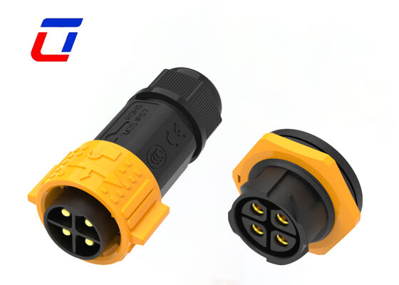 Plastic M25 Waterproof 600V Connector Dustproof 4 Pin Plug And Socket Connector