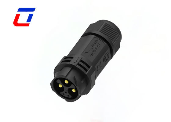 M25 IP67 Round Waterproof Connector 3+3 Pin Data And Power Quick Lock Connectors