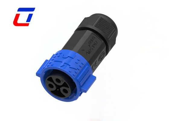M25 IP67 Round Waterproof Connector 3+3 Pin Data And Power Quick Lock Connectors