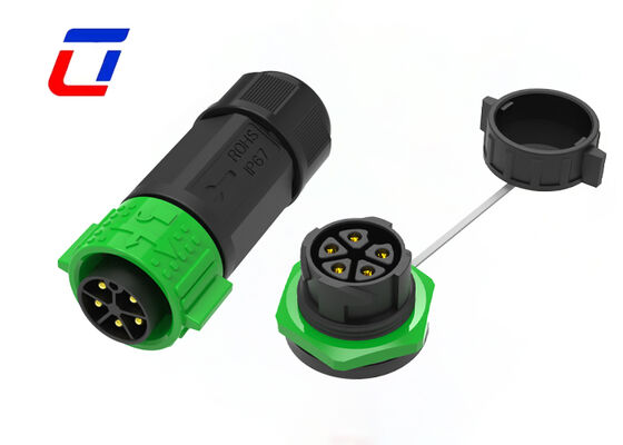 M25 5 Pin IP67 Circular Connectors 50A Plastic Male Female Plug Socket Connectors