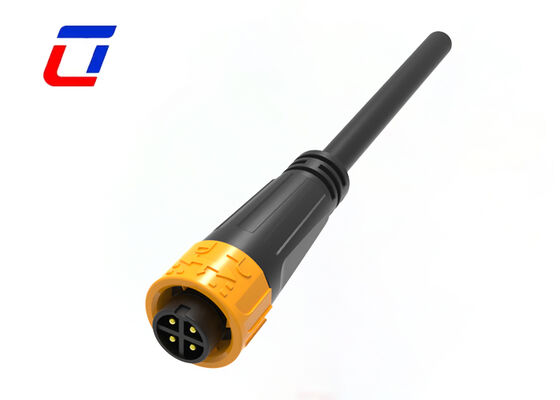 M16 4 Pin Waterproof Connectors 300V Heavy Duty Commercial Power Cable Connector