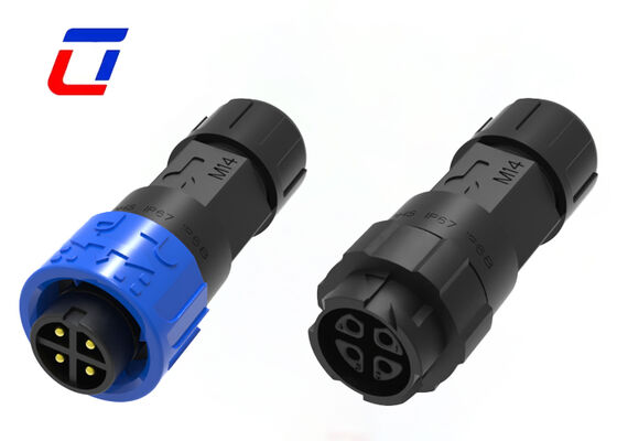 M16 Waterproof 4 Pin Connector 10A IP67 Rated Power Male To Female Connector