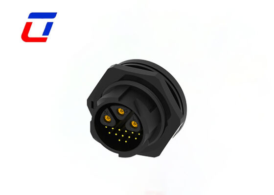 Circular Panel Mount Connector M25 Low Voltage 16 Pin Male Female Quick Lock Connector