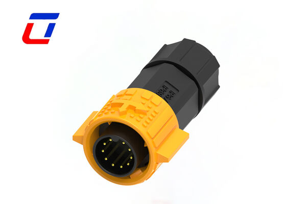 300V M19 10 Pin Waterproof Panel Connector Plastic PA66 Push Pull Data Connectors