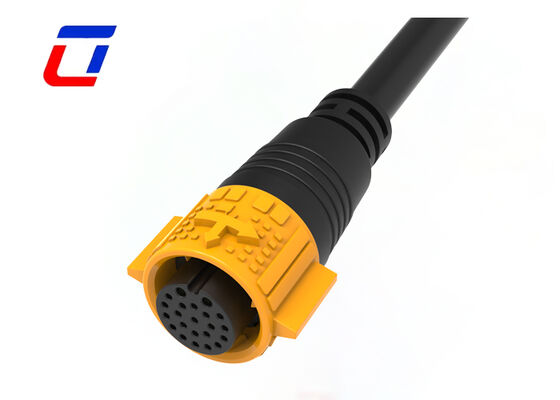 M19 Waterproof 2+20 Multi Pin Connectors PA66 Waterproof Power Data Cable Connector