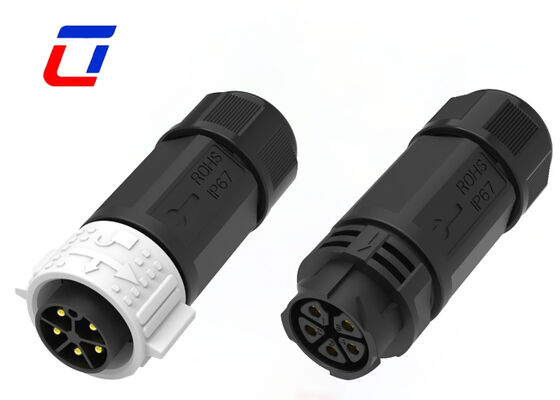 Outdoor M25 5 Pin Waterproof Connector Push Male Female Connector 20A For Power