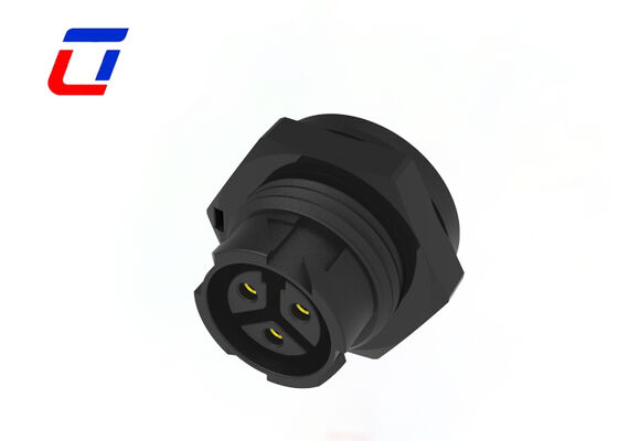 M16 3 Core Waterproof Cable Connector DC Quick Lock Brass Gold-Plated Power Connectors