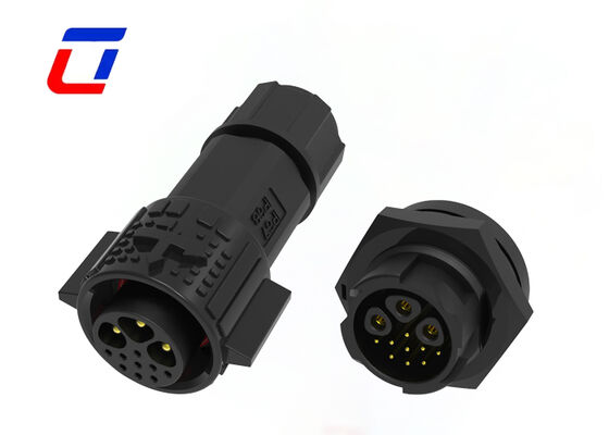 PA66 M19 3+9 Pin Signal And Power Connectors IP67 Circular Panel Mount Connector