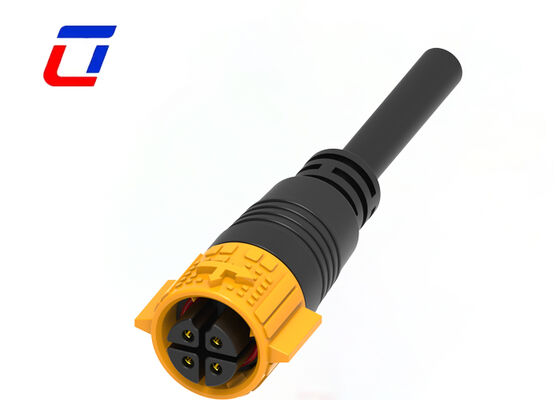 15A 4 Pin Electrical Wire To Wire Connectors M19 PA66 Plastic Waterproof Power Connector