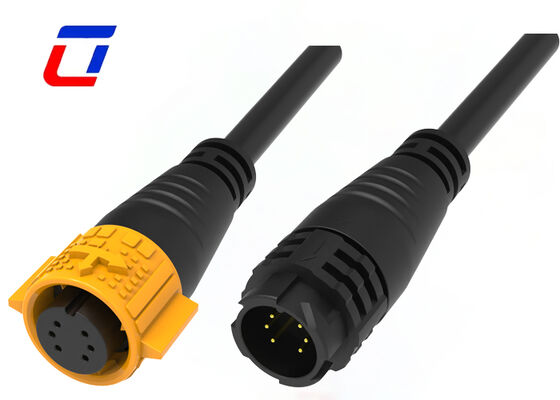 M19 Male To Female Cable Connectors OEM 6 Pin Waterproof 300V Connector For Data