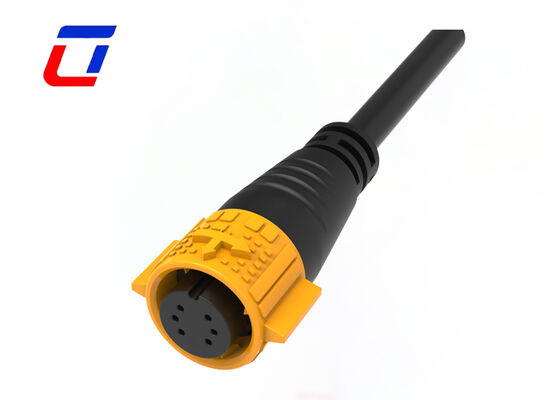 M19 Male To Female Cable Connectors OEM 6 Pin Waterproof 300V Connector For Data