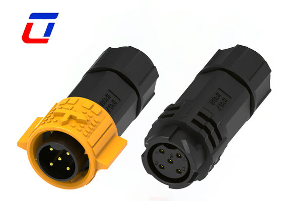 5 Pin M19 Power Connector Waterproof Plastic PA66 20A Male Female Push Lock Connector 